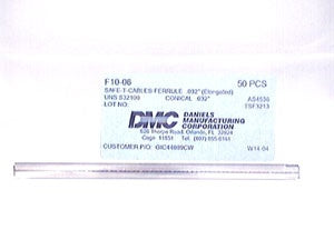 DMC F10-06PKG - .032 Safe-T-Cable Elongated Ferrules Cartridge of 50